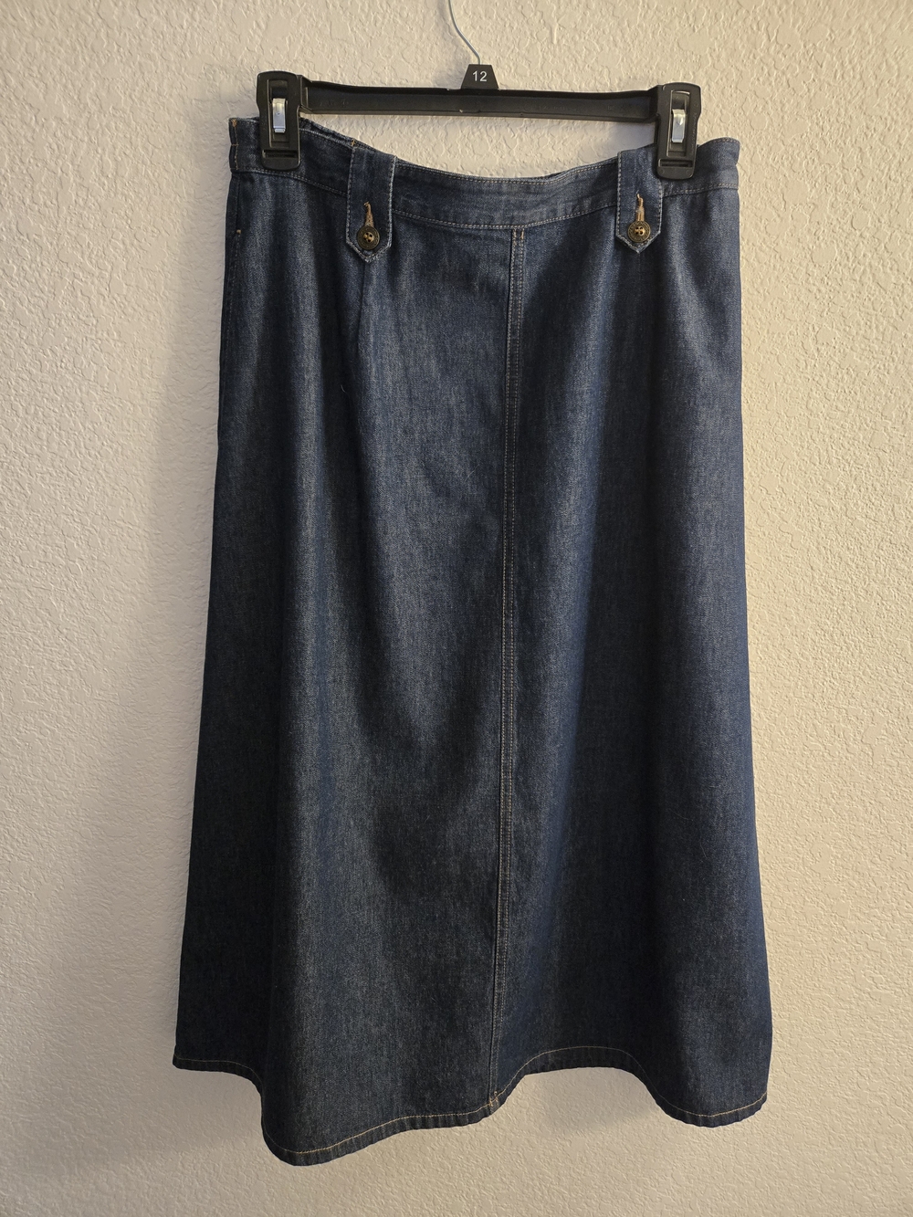 Classic Dark Blue Denim A-Line Skirt